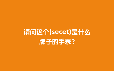 请问这个(secet)是什么牌子的手表？_http://www.kushangpin.com_手表百科_第1张