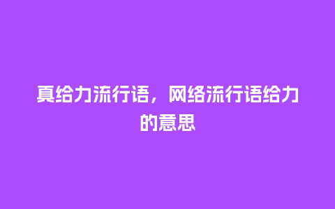 真给力流行语,网络流行语给力的意思_服装百科_第1张_酷尚品 真给力流行语,网络流行语给力的意思_http://www.kushangpin.com_服装百科_第1张