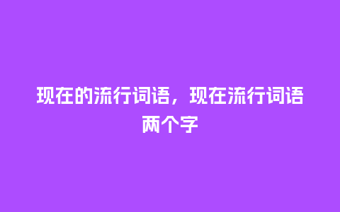 现在的流行词语，现在流行词语两个字_http://www.kushangpin.com_服装百科_第1张