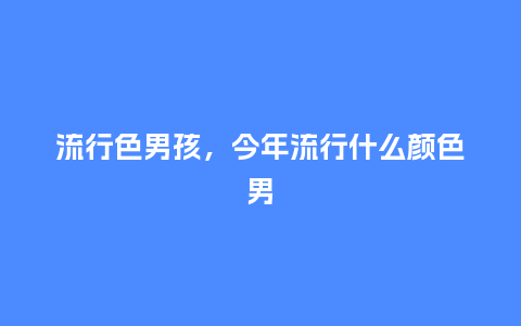流行色男孩,今年流行什么颜色男_服装百科_第1张_酷尚品 流行色男孩,今年流行什么颜色男_http://www.kushangpin.com_服装百科_第1张