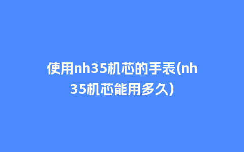 使用nh35机芯的手表(nh35机芯能用多久)_http://www.kushangpin.com_手表百科_第1张