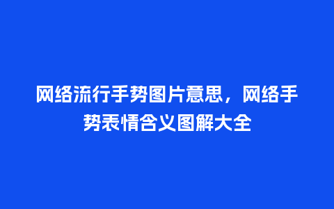 网络流行手势图片意思,网络手势表情含义图解大全_服装百科_第1张_酷尚品 网络流行手势图片意思,网络手势表情含义图解大全_http://www.kushangpin.com_服装百科_第1张