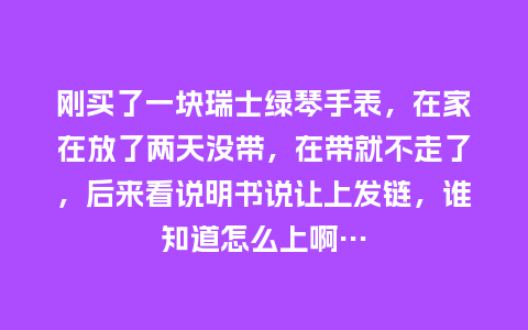 刚买了一块瑞士绿琴手表，在家在放了两天没带，在带就不走了，后来看说明书说让上发链，谁知道怎么上啊..._http://www.kushangpin.com_手表百科_第1张