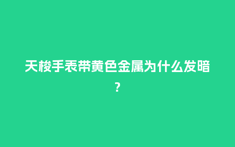 天梭手表带黄色金属为什么发暗?_http://www.kushangpin.com_手表百科_第1张