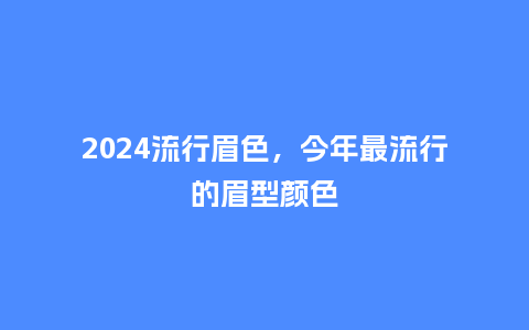 2024流行眉色，今年最流行的眉型颜色_http://www.kushangpin.com_服装百科_第1张