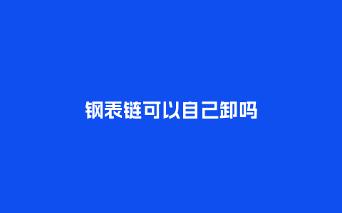 钢表链可以自己卸吗_http://www.kushangpin.com_手表百科_第1张