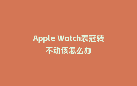 Apple Watch表冠转不动该怎么办_http://www.kushangpin.com_手表百科_第1张