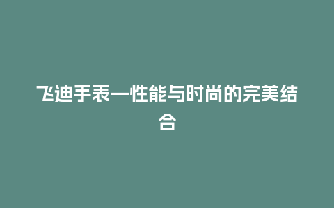 飞迪手表—性能与时尚的完美结合_手表百科_第1张_酷尚品 飞迪手表—性能与时尚的完美结合_http://www.kushangpin.com_手表百科_第1张