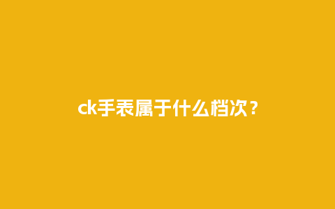 ck手表属于什么档次？_http://www.kushangpin.com_手表百科_第1张