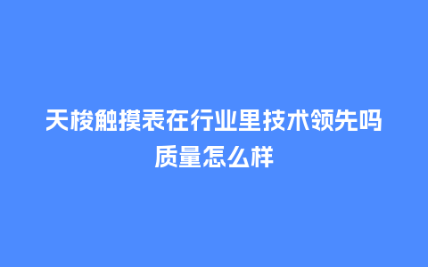天梭触摸表在行业里技术领先吗质量怎么样_http://www.kushangpin.com_手表百科_第1张