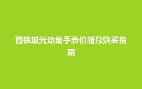 西铁城光动能手表价格及购买指南_http://www.kushangpin.com_手表百科_第1张