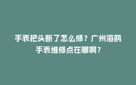 手表把头断了怎么修？广州海鸥手表维修点在哪啊？_http://www.kushangpin.com_手表百科_第1张