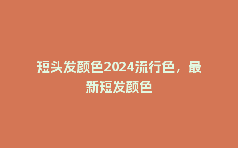 短头发颜色2024流行色，最新短发颜色_http://www.kushangpin.com_服装百科_第1张