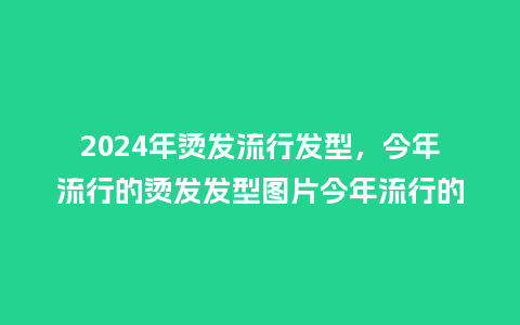2024年烫发流行发型，今年流行的烫发发型图片今年流行的_http://www.kushangpin.com_服装百科_第1张