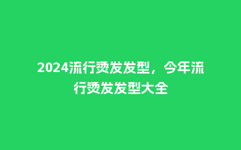 2024流行烫发发型,今年流行烫发发型大全_服装百科_第1张_酷尚品 2024流行烫发发型,今年流行烫发发型大全_http://www.kushangpin.com_服装百科_第1张