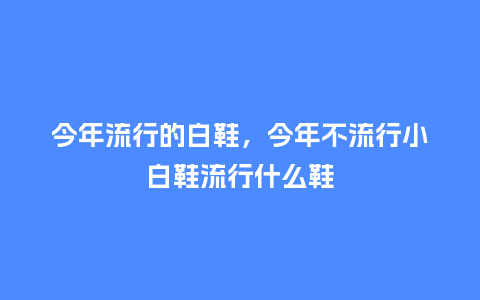 今年流行的白鞋，今年不流行小白鞋流行什么鞋_http://www.kushangpin.com_服装百科_第1张