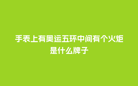 手表上有奥运五环中间有个火炬是什么牌子_手表百科_第1张_酷尚品 手表上有奥运五环中间有个火炬是什么牌子_http://www.kushangpin.com_手表百科_第1张