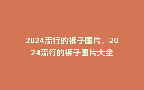 2024流行的裤子图片，2024流行的裤子图片大全_http://www.kushangpin.com_服装百科_第1张