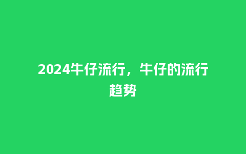 2024牛仔流行，牛仔的流行趋势_http://www.kushangpin.com_服装百科_第1张
