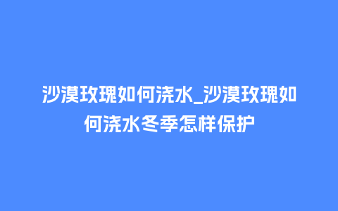 沙漠玫瑰如何浇水_沙漠玫瑰如何浇水冬季怎样保护_http://www.kushangpin.com_鲜花知识_第1张