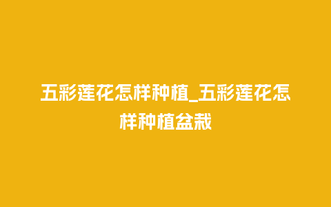 五彩莲花怎样种植_五彩莲花怎样种植盆栽_http://www.kushangpin.com_鲜花知识_第1张