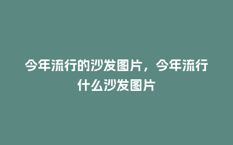 今年流行的沙发图片，今年流行什么沙发图片_https://www.kushangpin.com_服装百科_第1张