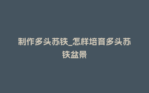 制作多头苏铁_怎样培育多头苏铁盆景_https://www.kushangpin.com_鲜花知识_第1张