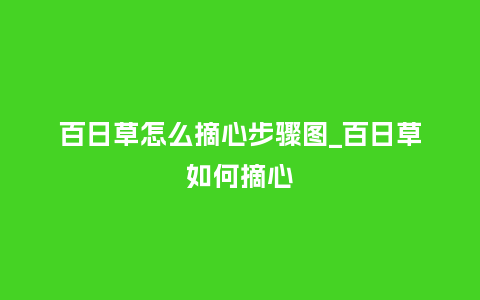 百日草怎么摘心步骤图_百日草如何摘心_鲜花知识_第1张_酷尚品 百日草怎么摘心步骤图_百日草如何摘心_https://www.kushangpin.com_鲜花知识_第1张