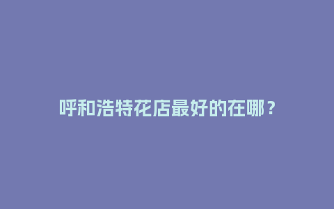 呼和浩特花店最好的在哪？_https://www.kushangpin.com_送礼知识_第1张