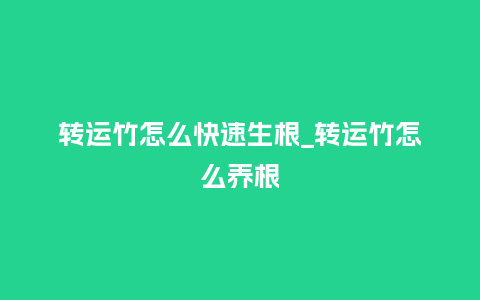 转运竹怎么快速生根_转运竹怎么养根_鲜花知识_第1张_酷尚品 转运竹怎么快速生根_转运竹怎么养根_http://www.kushangpin.com_鲜花知识_第1张