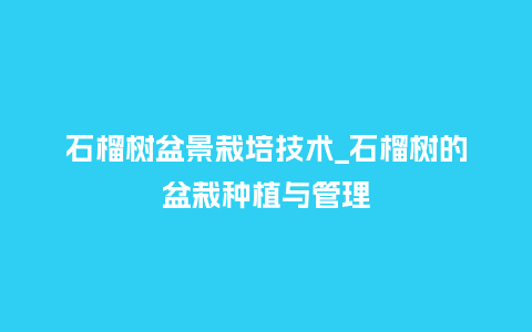 石榴树盆景栽培技术_石榴树的盆栽种植与管理_鲜花知识_第1张_酷尚品 石榴树盆景栽培技术_石榴树的盆栽种植与管理_https://www.kushangpin.com_鲜花知识_第1张
