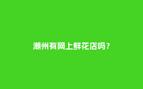 潮州有网上鲜花店吗？_https://www.kushangpin.com_送礼知识_第1张