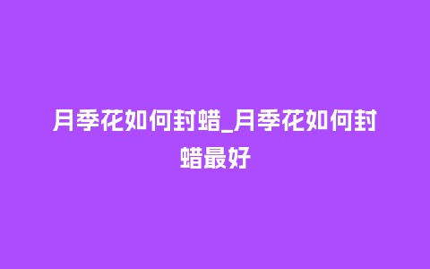 月季花如何封蜡_月季花如何封蜡最好_鲜花知识_第1张_酷尚品 月季花如何封蜡_月季花如何封蜡最好_http://www.kushangpin.com_鲜花知识_第1张