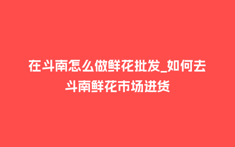 在斗南怎么做鲜花批发_如何去斗南鲜花市场进货_鲜花知识_第1张_酷尚品 在斗南怎么做鲜花批发_如何去斗南鲜花市场进货_http://www.kushangpin.com_鲜花知识_第1张