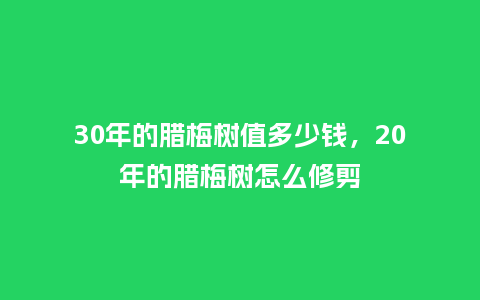 30年的腊梅树值多少钱,20年的腊梅树怎么修剪_鲜花知识_第1张_酷尚品 30年的腊梅树值多少钱,20年的腊梅树怎么修剪_https://www.kushangpin.com_鲜花知识_第1张