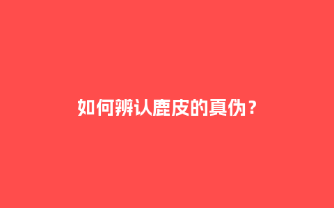 如何辨认鹿皮的真伪？_https://www.kushangpin.com_鲜花知识_第1张