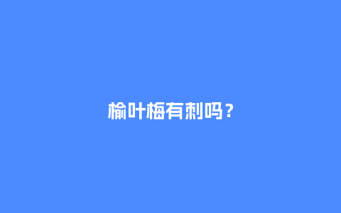 榆叶梅有刺吗？_http://www.kushangpin.com_鲜花知识_第1张