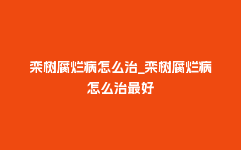 栾树腐烂病怎么治_栾树腐烂病怎么治最好_http://www.kushangpin.com_鲜花知识_第1张