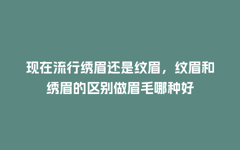 现在流行绣眉还是纹眉，纹眉和绣眉的区别做眉毛哪种好_https://www.kushangpin.com_服装百科_第1张