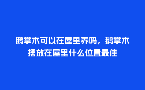 鹅掌木可以在屋里养吗,鹅掌木摆放在屋里什么位置最佳_鲜花知识_第1张_酷尚品 鹅掌木可以在屋里养吗,鹅掌木摆放在屋里什么位置最佳_https://www.kushangpin.com_鲜花知识_第1张