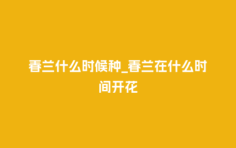 春兰什么时候种_春兰在什么时间开花_鲜花知识_第1张_酷尚品 春兰什么时候种_春兰在什么时间开花_https://www.kushangpin.com_鲜花知识_第1张