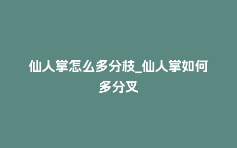 仙人掌怎么多分枝_仙人掌如何多分叉_鲜花知识_第1张_酷尚品 仙人掌怎么多分枝_仙人掌如何多分叉_http://www.kushangpin.com_鲜花知识_第1张