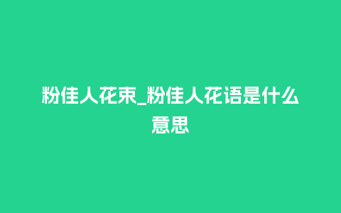 粉佳人花束_粉佳人花语是什么意思_鲜花知识_第1张_酷尚品 粉佳人花束_粉佳人花语是什么意思_https://www.kushangpin.com_鲜花知识_第1张