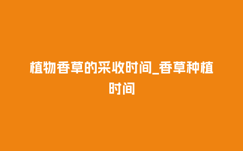 植物香草的采收时间_香草种植时间_鲜花知识_第1张_酷尚品 植物香草的采收时间_香草种植时间_http://www.kushangpin.com_鲜花知识_第1张