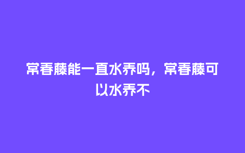 常春藤能一直水养吗,常春藤可以水养不_鲜花知识_第1张_酷尚品 常春藤能一直水养吗,常春藤可以水养不_https://www.kushangpin.com_鲜花知识_第1张