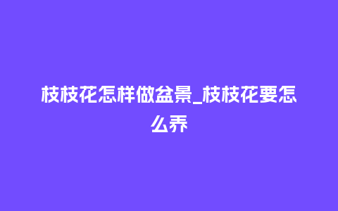 枝枝花怎样做盆景_枝枝花要怎么养_鲜花知识_第1张_酷尚品 枝枝花怎样做盆景_枝枝花要怎么养_https://www.kushangpin.com_鲜花知识_第1张