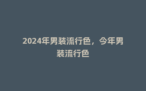 2024年男装流行色，今年男装流行色_https://www.kushangpin.com_服装百科_第1张