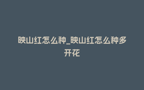 映山红怎么种_映山红怎么种多开花_鲜花知识_第1张_酷尚品 映山红怎么种_映山红怎么种多开花_http://www.kushangpin.com_鲜花知识_第1张
