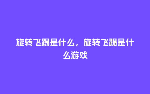 旋转飞踢是什么，旋转飞踢是什么游戏_https://www.kushangpin.com_服装百科_第1张