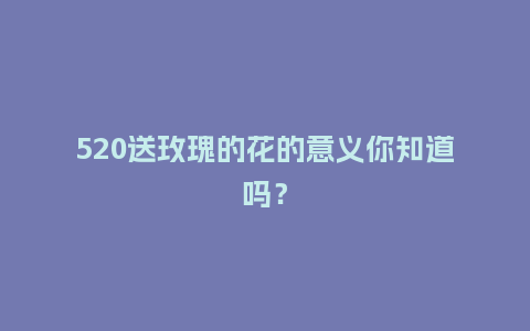 520送玫瑰的花的意义你知道吗？_https://www.kushangpin.com_送礼知识_第1张